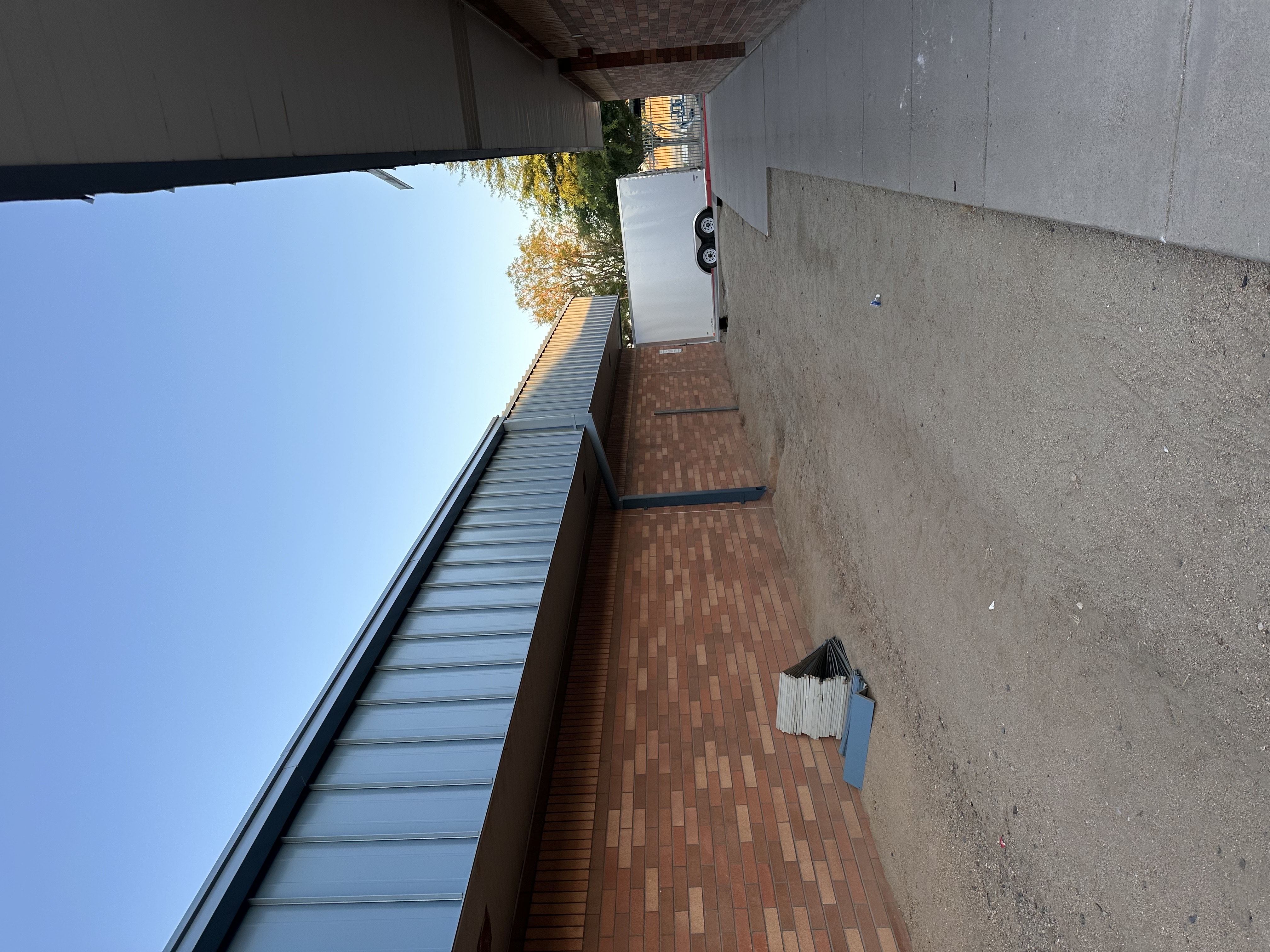 Completed metal roof with gutter system